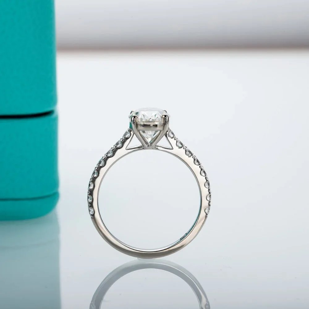 Certified 2.48ct. t.w. Moissanite Diamond Oval Engagement Ring NEW - Picture 6 of 14